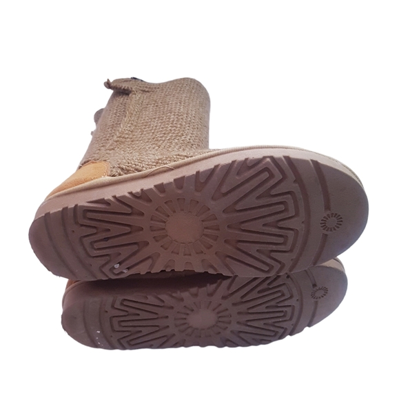 UGG Brown Tall Soft Knit Boots With Buttons - Picture 14 of 14